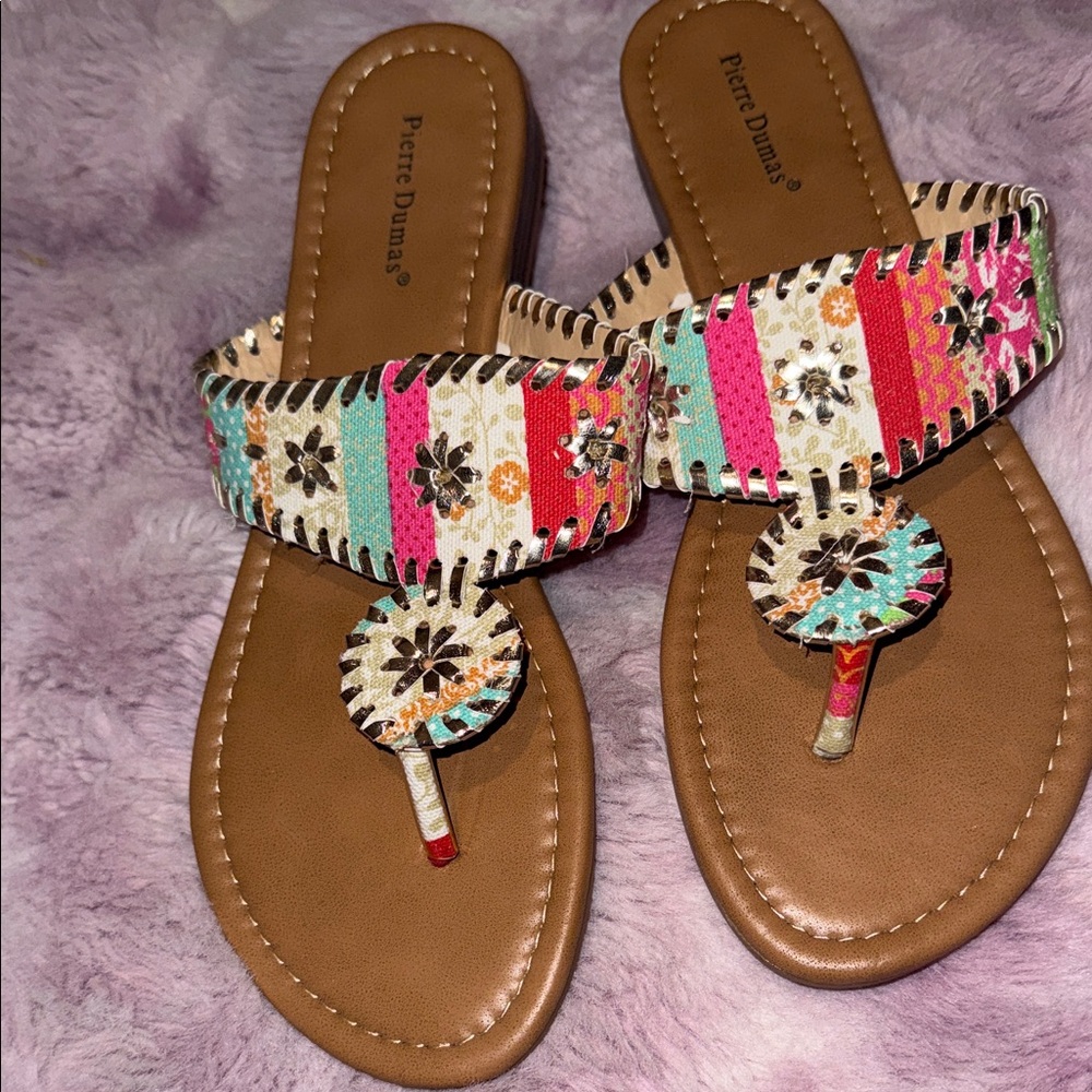 Pierre Dumas Colorful Striped Sandals